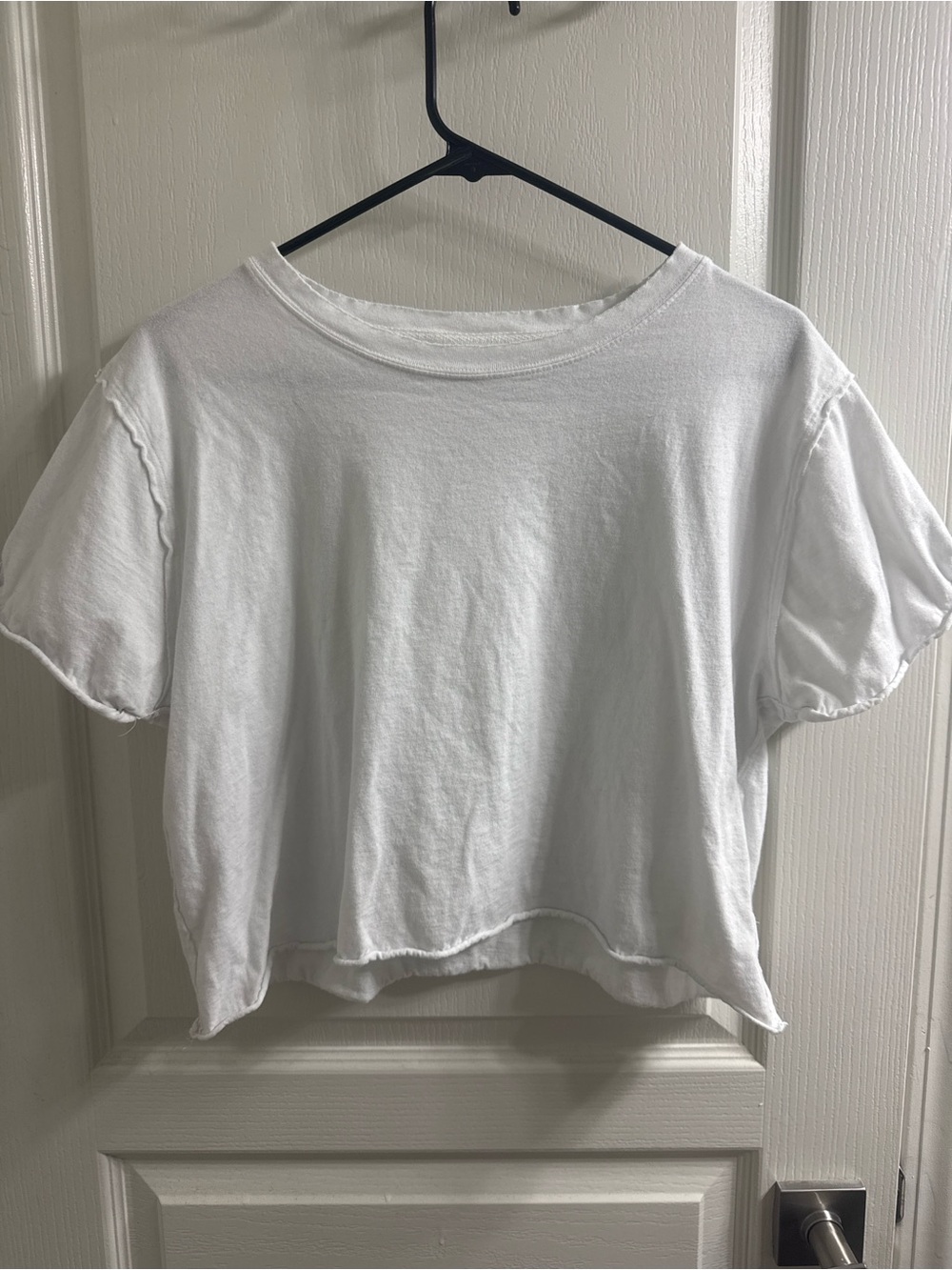 We The Free White Cropped Crewneck Tee